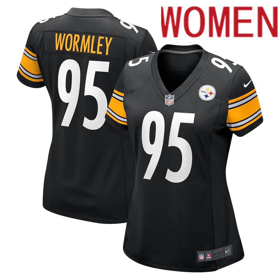 Women Pittsburgh Steelers #95 Chris Wormley Nike Black Game NFL Jersey->women nfl jersey->Women Jersey